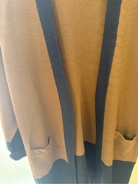 Women’s Two-Tone Brown and Black Utility Jacket Cardigan